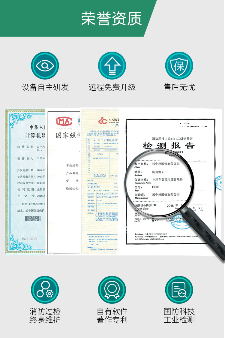 電動(dòng)車(chē)1路智能充電插座榮譽(yù)資質(zhì)