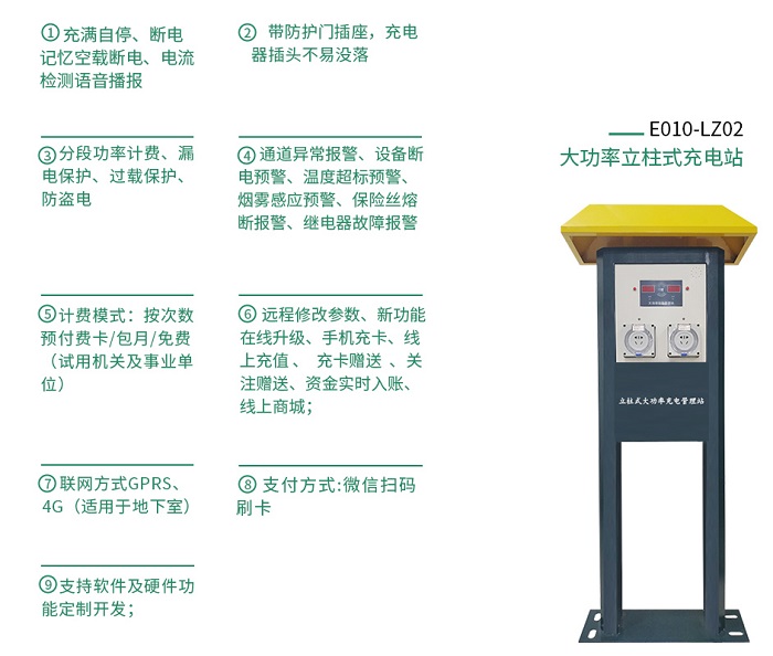 大功率立柱式充電站產品功能